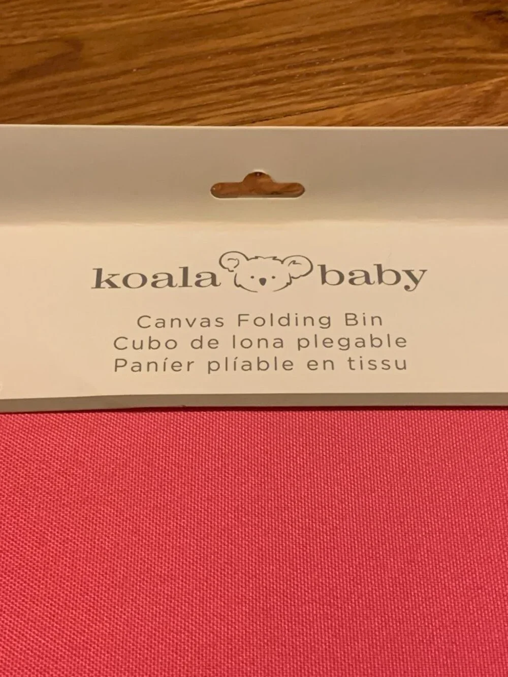 Koala Baby Pink Canvas Storage Bin Unused 10.5 x 9 x 10.5 Inches